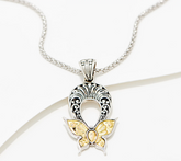 Artisan Crafted by Robert Manse Butterfly SS & 18K Necklace